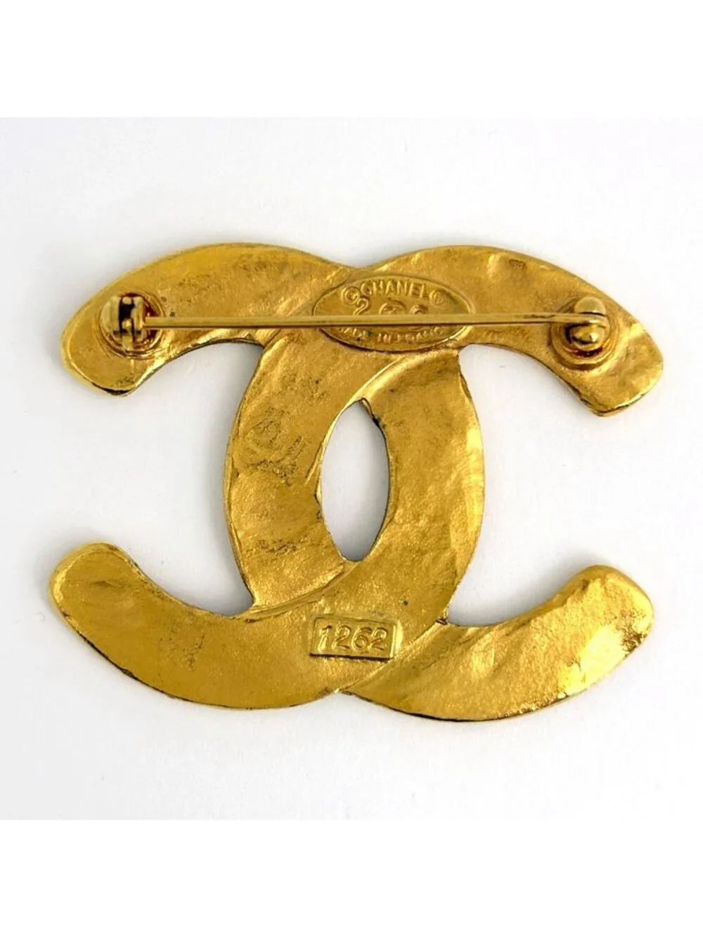 Chanel Brooch CC Logo Gold Plated